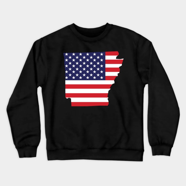 Arkansas State Shape Flag Background Crewneck Sweatshirt by anonopinion